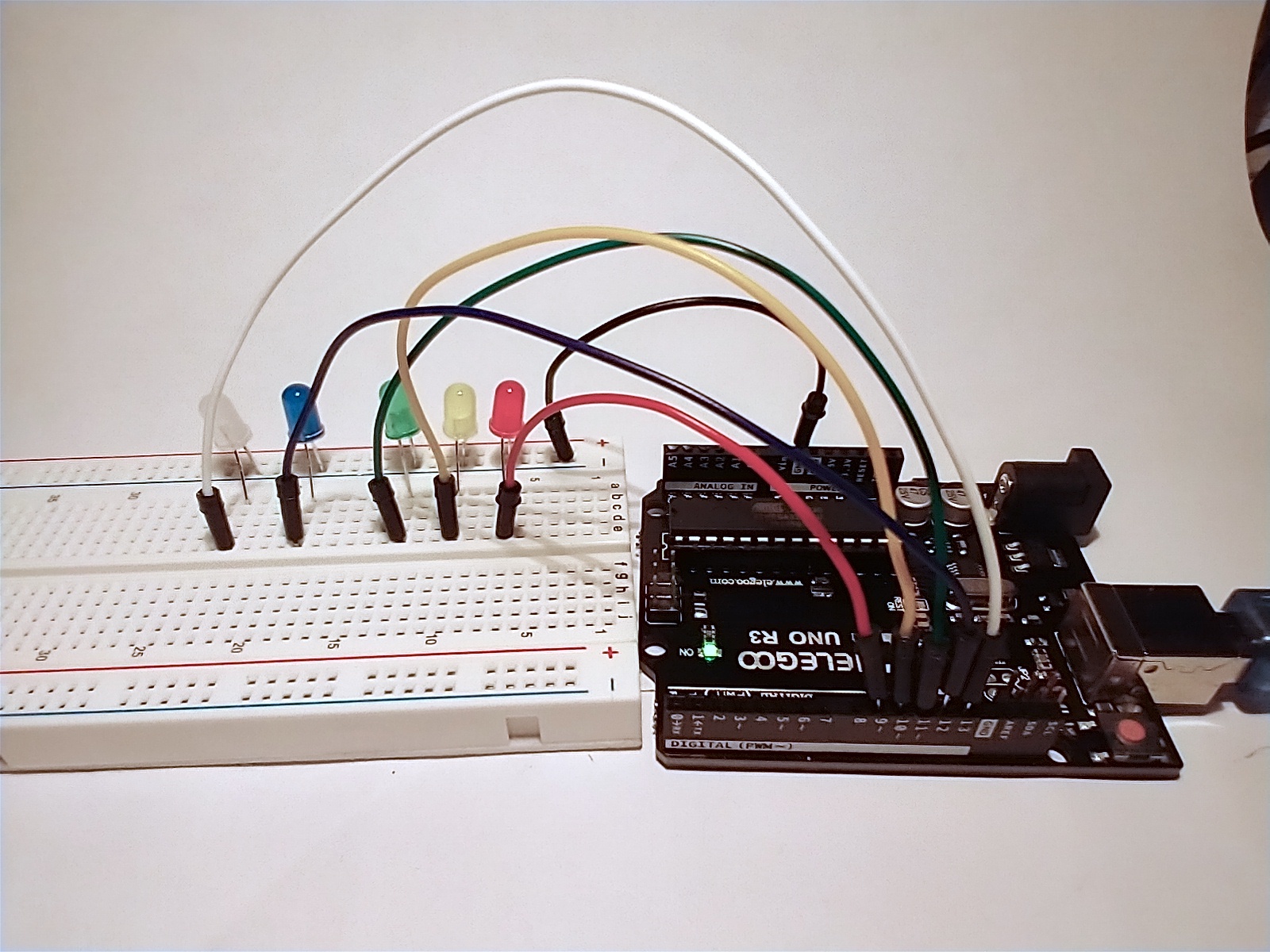 Processing to Arduino with 5 LEDs