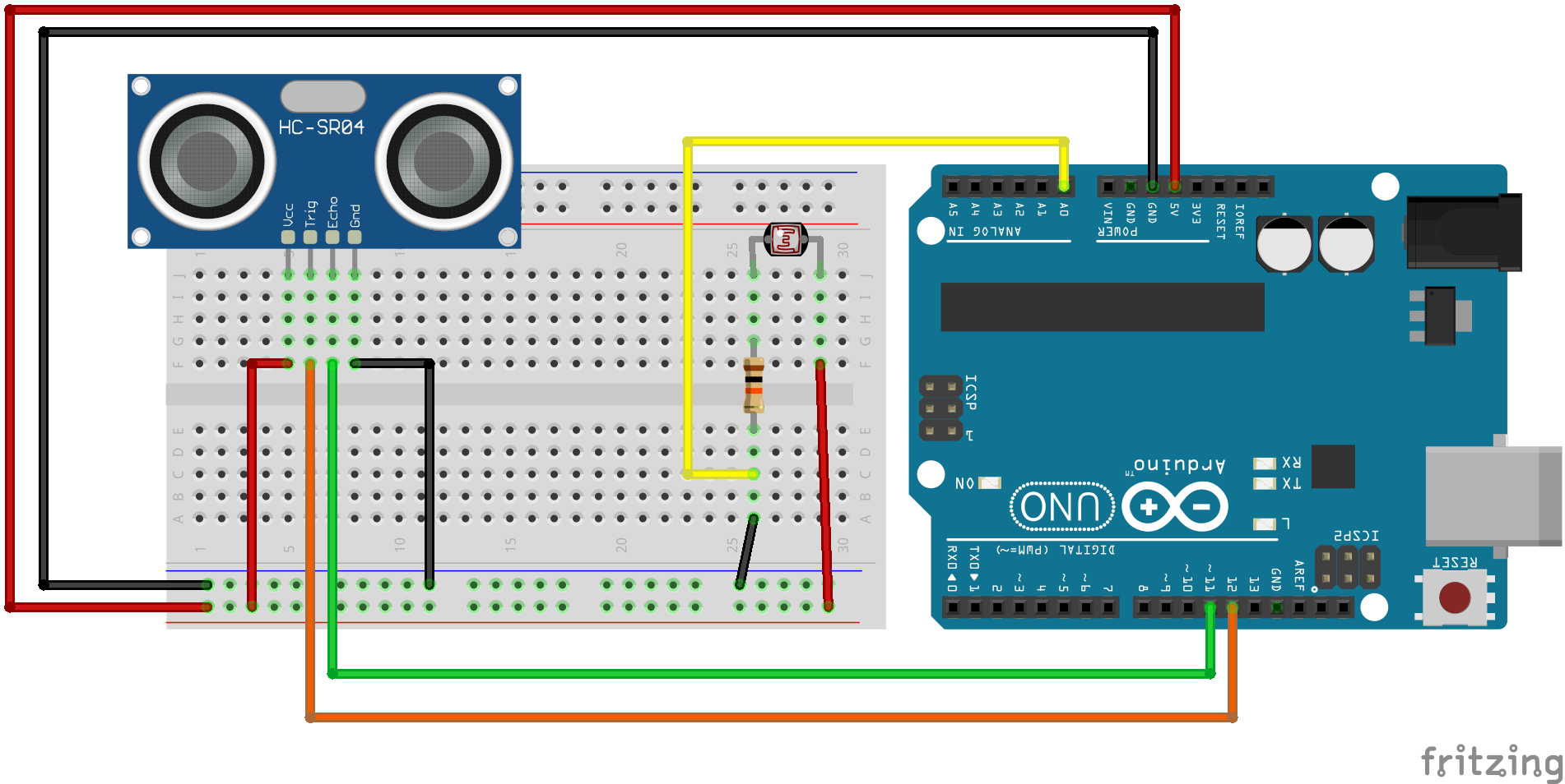Photoresistor and Distance Sensor Circuit