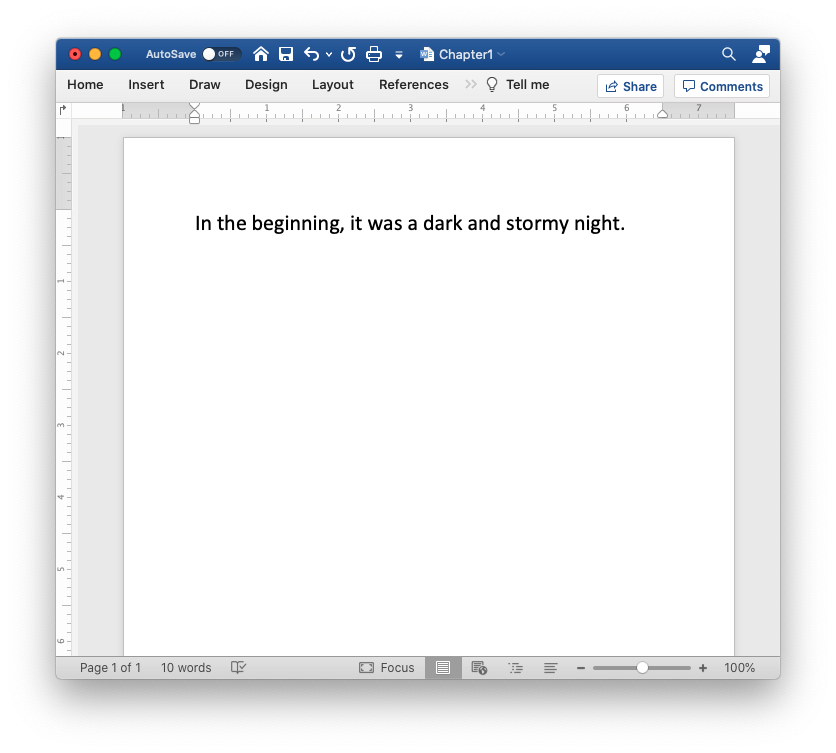 Screenshot of MS Word document