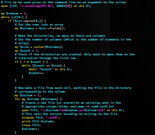 Convert CSV file to directories