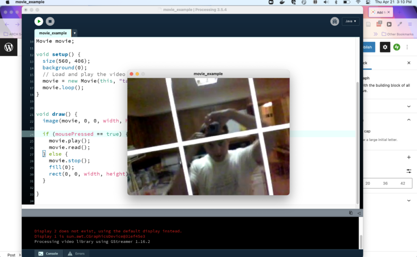 Movie control in Processing