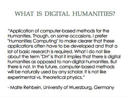 What is digital Humanities?