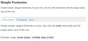 Simple Footnotes Plugin