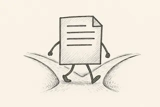 a document walking on a path