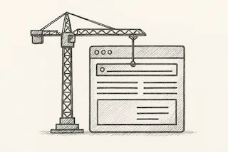 a construction crane building a website